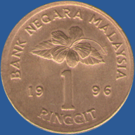 1 ринггит Малайзии 1996 год